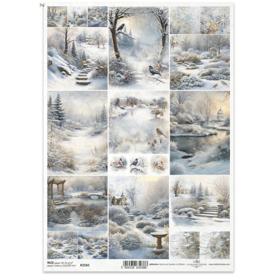 Ryžový papier na decoupage, A4, zimné krajinky