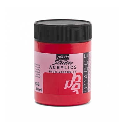 Studio Acrylics 500 ml, 33 Cadmium Red Hue